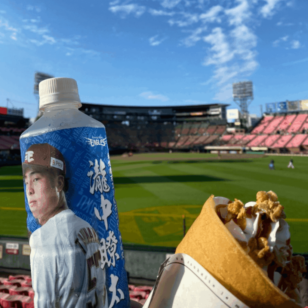 自販機のお水とクレープ