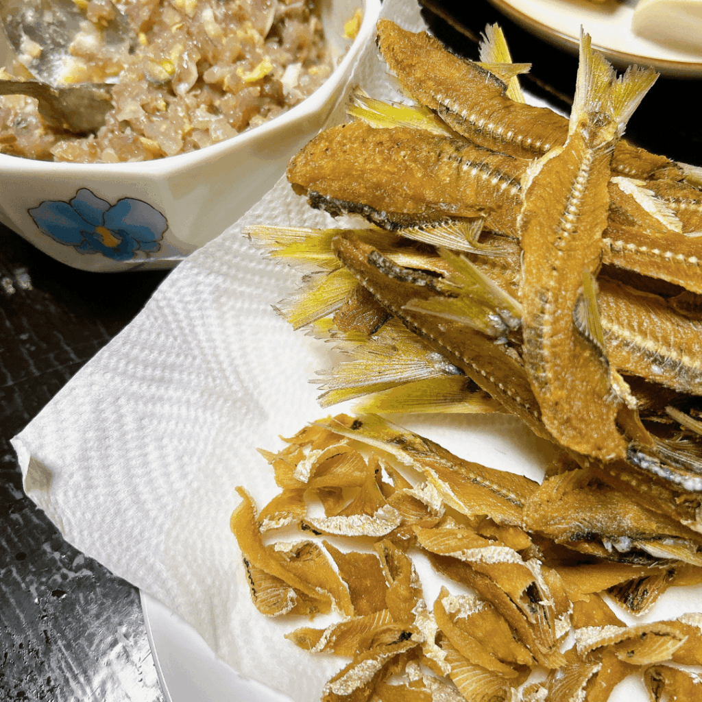 なめろうと骨せんべい