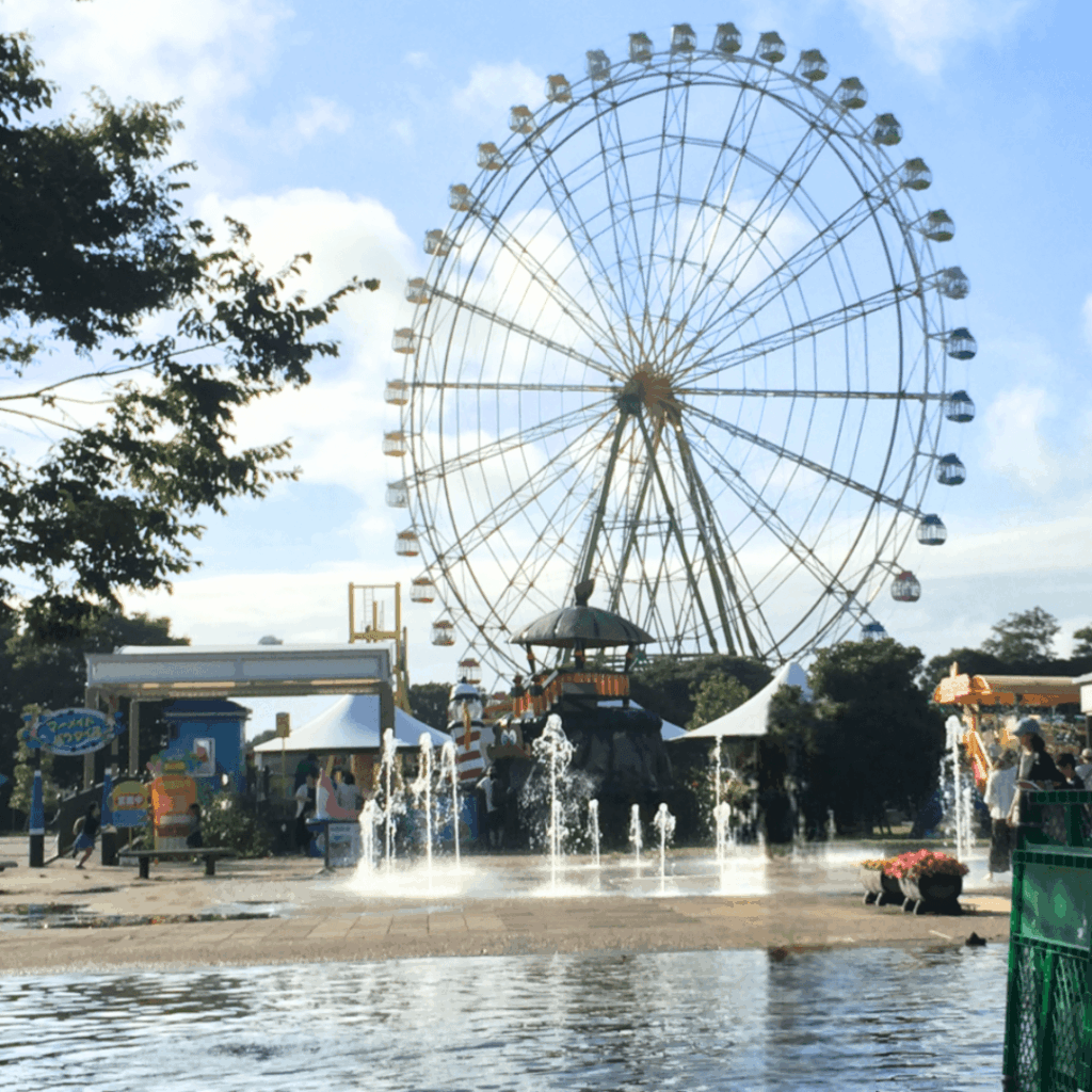 足を入れられる水遊び広場